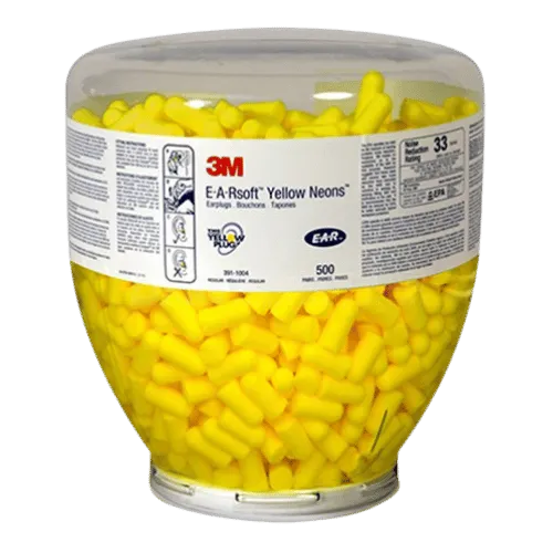 3M™ E-A-Rsoft™ Yellow Neons™ 發泡式耳塞 補充包 391-1004, 2000 副/箱